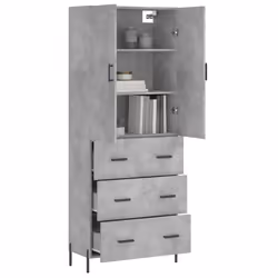 Credenza Grigio Cemento 69,5x34x180 cm in Legno Multistratocod mxl 77783 - Vista aggiuntiva 3