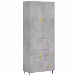 vidaXL Credenza Grigio Cemento 69,5x34x180 cm in Legno Multistrato - Vista aggiuntiva 2