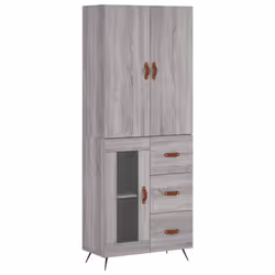vidaXL Credenza Grigio Sonoma 69,5x34x180 cm in Legno Multistrato - Vista aggiuntiva 2