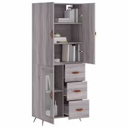 vidaXL Credenza Grigio Sonoma 69,5x34x180 cm in Legno Multistrato - Vista aggiuntiva 3