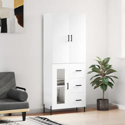 Credenza Bianca 69,5x34x180 cm in Legno Multistratocod mxl 125773
