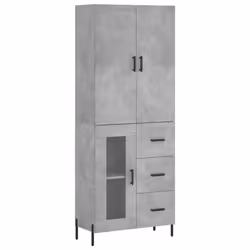 Credenza Grigio Cemento 69,5x34x180 cm in Legno Multistratocod mxl 77930 - Vista aggiuntiva 2