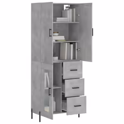 Credenza Grigio Cemento 69,5x34x180 cm in Legno Multistratocod mxl 77930 - Vista aggiuntiva 3