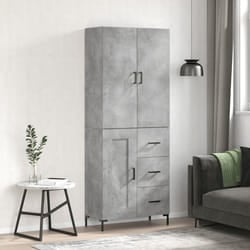 vidaXL Credenza Grigio Cemento 69,5x34x180 cm in Legno Multistrato