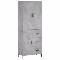 vidaXL Credenza Grigio Cemento 69,5x34x180 cm in Legno Multistrato - Vista aggiuntiva 2
