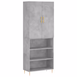 vidaXL Credenza Grigio Cemento 69,5x34x180 cm in Legno Multistrato - Vista aggiuntiva 2