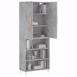 vidaXL Credenza Grigio Cemento 69,5x34x180 cm in Legno Multistrato - Vista aggiuntiva 3