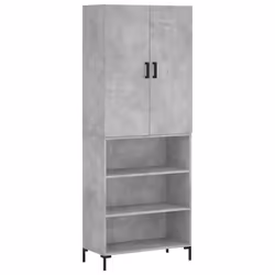 vidaXL Credenza Grigio Cemento 69,5x34x180 cm in Legno Multistrato - Vista aggiuntiva 2