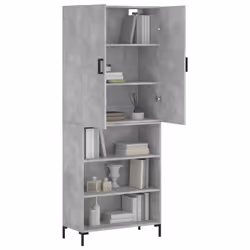 vidaXL Credenza Grigio Cemento 69,5x34x180 cm in Legno Multistrato - Vista aggiuntiva 3