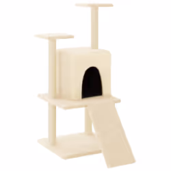 Albero per Gatti con Tiragraffi in Sisal Crema 110 cmcod mxl 79114 - Vista aggiuntiva 2