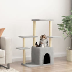 Tiragraffi per gatti, Albero per Gatti con Tiragraffi in Sisal Grigio Chiaro 97, 5 cm Vidaxl