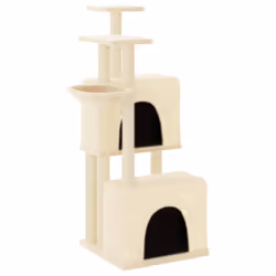 Albero per Gatti con Tiragraffi in Sisal Crema 122 cmcod mxl 126942 - Vista aggiuntiva 2