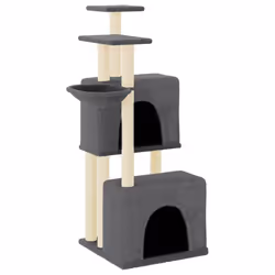 Albero per Gatti con Tiragraffi in Sisal Grigio Scuro 122 cmcod mxl 79252 - Vista aggiuntiva 2
