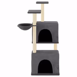 Albero per Gatti con Tiragraffi in Sisal Grigio Scuro 122 cmcod mxl 79252 - Vista aggiuntiva 3