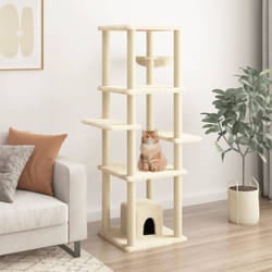 Albero per Gatti con Tiragraffi in Sisal Crema 154 cm Vidaxl 89181