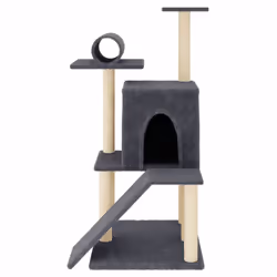 vidaXL Albero per Gatti con Tiragraffi in Sisal Grigio Scuro 110,5 cm - Vista aggiuntiva 3