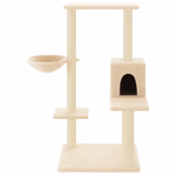 Albero per Gatti con Tiragraffi in Sisal Crema 95 cmcod mxl 118902 - Vista aggiuntiva 3