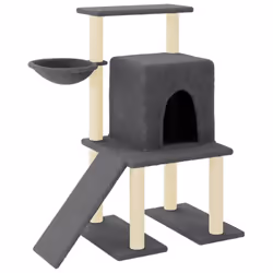 Albero per Gatti con Tiragraffi in Sisal Grigio Scuro 96,5 cmcod mxl 118912 - Vista aggiuntiva 2