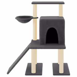 Albero per Gatti con Tiragraffi in Sisal Grigio Scuro 96,5 cmcod mxl 118912 - Vista aggiuntiva 3