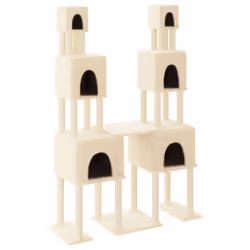 vidaXL Albero per Gatti con Tiragraffi in Sisal Crema 199 cm - Vista aggiuntiva 2