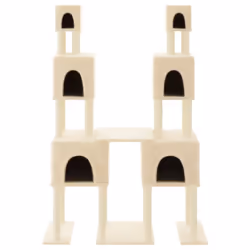 vidaXL Albero per Gatti con Tiragraffi in Sisal Crema 199 cm - Vista aggiuntiva 3