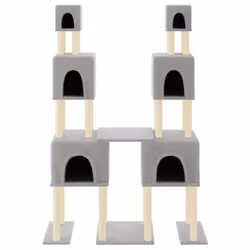 Albero per Gatti con Tiragraffi in Sisal Grigio Chiaro 199 cmcod mxl 70953