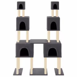 Albero per Gatti con Tiragraffi in Sisal Grigio Scuro 199 cmcod mxl 94977 - Vista aggiuntiva 3