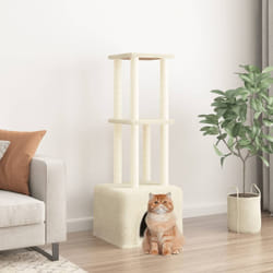 Albero per Gatti con Tiragraffi in Sisal Crema 133,5 cmcod mxl 70954