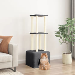 Tiragraffi per gatti, Albero per Gatti con Tiragraffi in Sisal Grigio Scuro 133, 5 cm Vidaxl