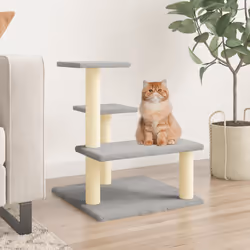 Albero per Gatti con Tiragraffi in Sisal Grigio Chiaro 61 cmcod mxl 118924