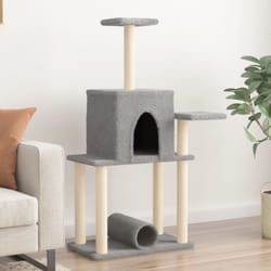Albero per Gatti con Tiragraffi in Sisal Grigio Chiaro 122 cm Vidaxl 68726