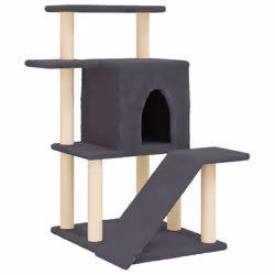 Albero per Gatti con Tiragraffi in Sisal Grigio Scuro 97 cmcod mxl 133512 - Vista aggiuntiva 2