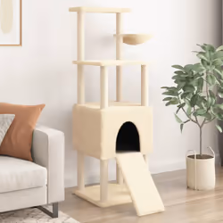 Albero per Gatti con Tiragraffi in Sisal Crema 153 cmcod mxl 134380