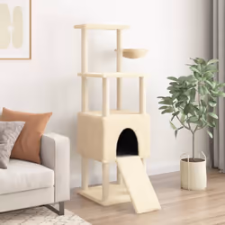 Albero per Gatti con Tiragraffi in Sisal Crema 153 cmcod mxl 134380
