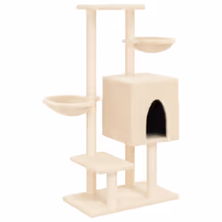 Albero per Gatti con Tiragraffi in Sisal Crema 117 cmcod mxl 87660 - Vista aggiuntiva 2