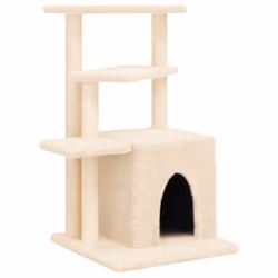 vidaXL Albero per Gatti con Tiragraffi in Sisal Crema 83,5 cm - Vista aggiuntiva 2