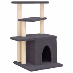 vidaXL Albero per Gatti con Tiragraffi in Sisal Grigio Scuro 83,5 cm - Vista aggiuntiva 2