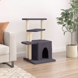 vidaXL Albero per Gatti con Tiragraffi in Sisal Grigio Scuro 83,5 cm - Vista aggiuntiva 3