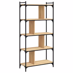 Libreria Rovere Sonoma 5 Ripiani 76x32x158 cm Legno Multistratocod mxl 83204 - Vista aggiuntiva 2