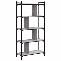 Libreria Grigio Sonoma 5 Ripiani 76x32x158 cm Legno Multistratocod mxl 83201 - Vista aggiuntiva 2