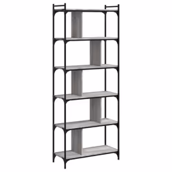 Libreria Grigio Sonoma 6 Ripiani 76x32x192 cm Legno Multistratocod mxl 83085 - Vista aggiuntiva 2