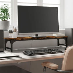 Supporto per Monitor Rovere Fumo 85x23x15,5cm Legno Multistrato Vidaxl 26177