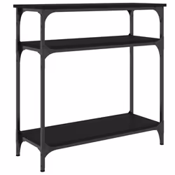 Tavolino Consolle Nero 75x29x75 cm in Legno Multistratocod mxl 83331 - Vista aggiuntiva 2