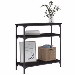 Tavolino Consolle Nero 75x29x75 cm in Legno Multistratocod mxl 83331 - Vista aggiuntiva 3