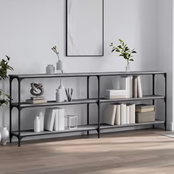 Tavolo Consolle Grigio Sonoma 200x29x75 cm in Legno Multistratocod mxl 83383