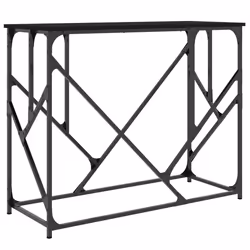 Tavolino Consolle Nero 100x40x80 cm in Legno Multistratocod mxl 131294 - Vista aggiuntiva 2