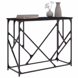 Tavolino Consolle Nero 100x40x80 cm in Legno Multistratocod mxl 131294 - Vista aggiuntiva 3