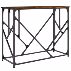 Tavolo Consolle Rovere Fumo 100x40x80 cm in Legno Multistratocod mxl 131293 - Vista aggiuntiva 2