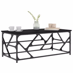 Tavolino Salotto Nero 100x50x40cm Legno Multistratocod mxl 107322 - Vista aggiuntiva 3
