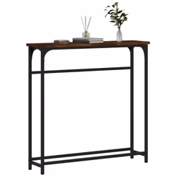 vidaXL Tavolino Consolle Rovere Fumo 75x19,5x75cm in Legno Multistrato - Vista aggiuntiva 3